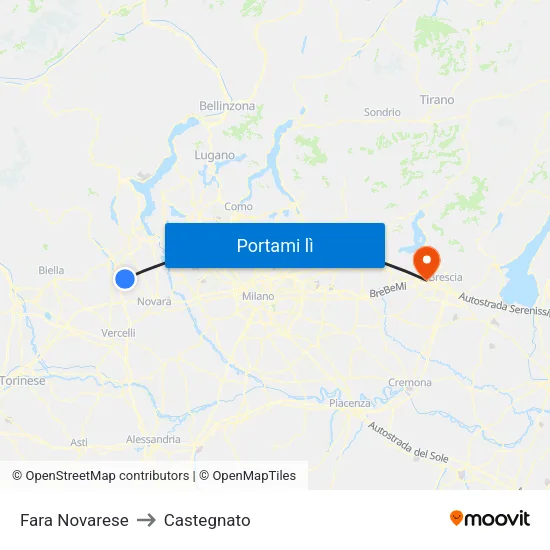 Fara Novarese to Castegnato map