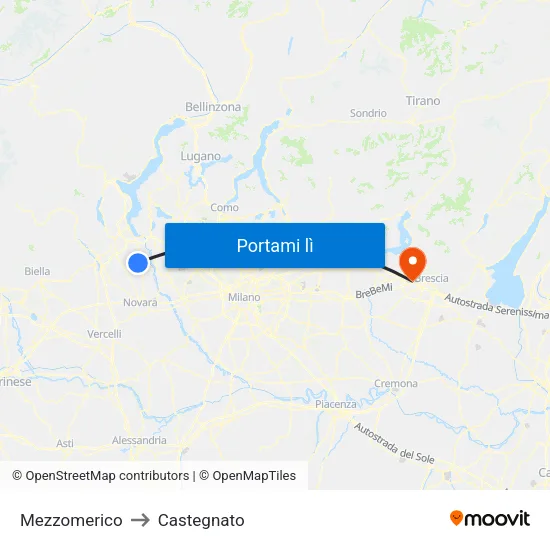 Mezzomerico to Castegnato map