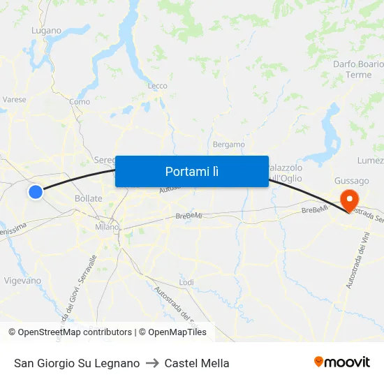 San Giorgio Su Legnano to Castel Mella map