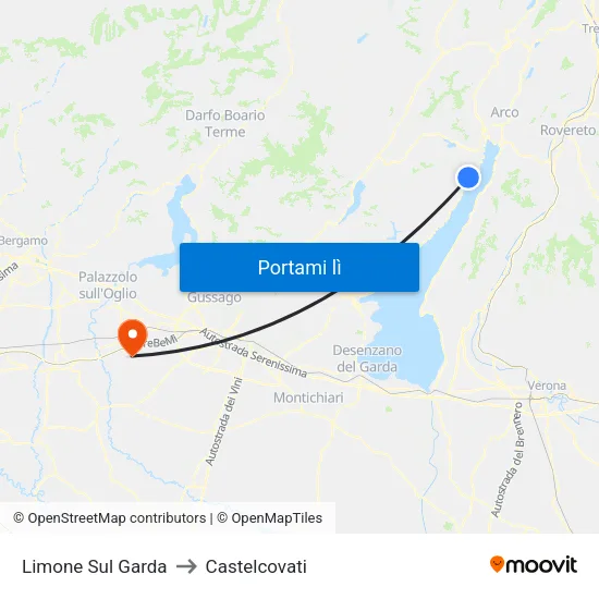Limone Sul Garda to Castelcovati map