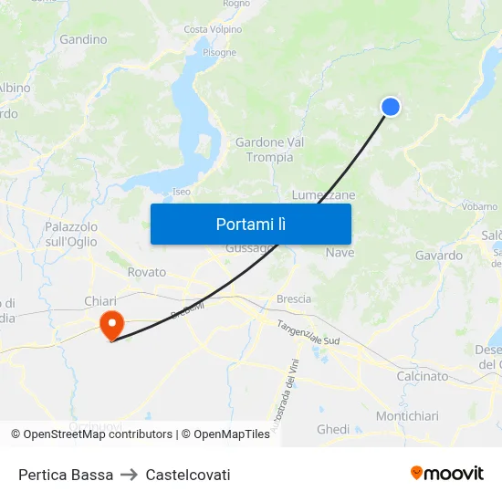 Pertica Bassa to Castelcovati map