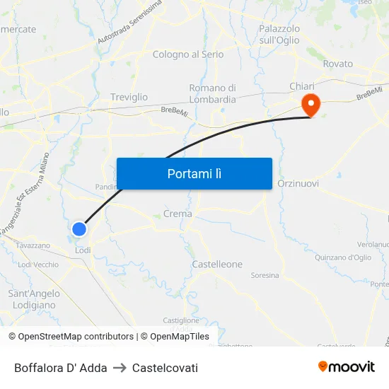 Boffalora D' Adda to Castelcovati map