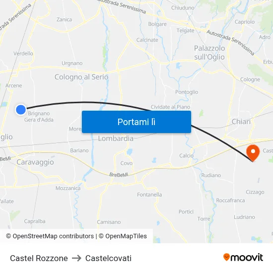 Castel Rozzone to Castelcovati map