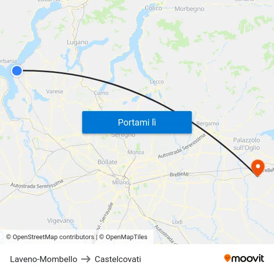 Laveno-Mombello to Castelcovati map