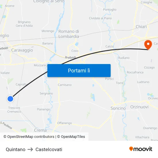 Quintano to Castelcovati map