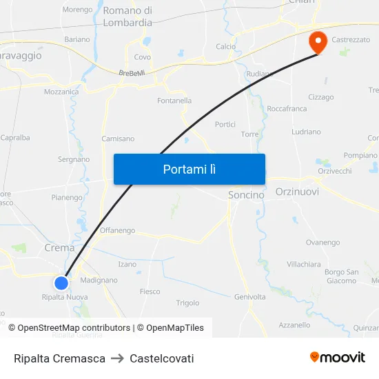 Ripalta Cremasca to Castelcovati map