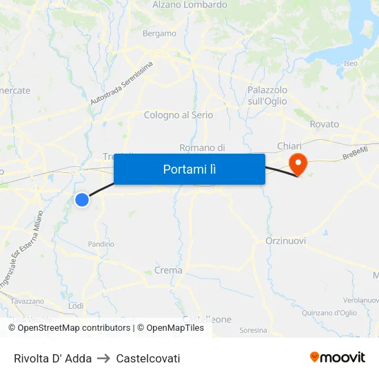 Rivolta D' Adda to Castelcovati map