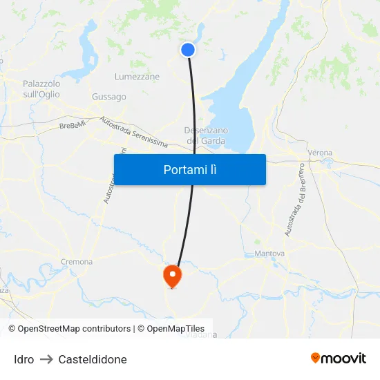 Idro to Casteldidone map