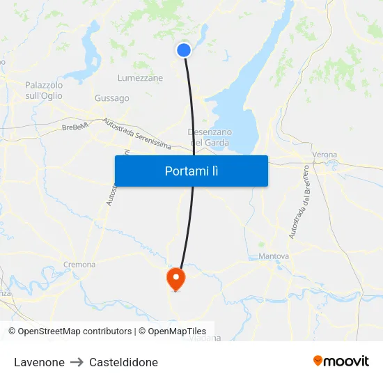 Lavenone to Casteldidone map