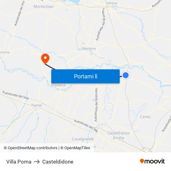 Villa Poma to Casteldidone map