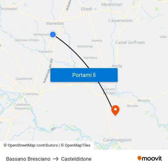 Bassano Bresciano to Casteldidone map