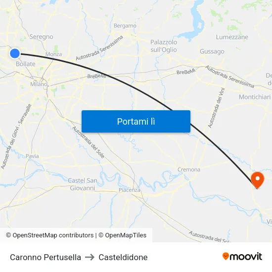 Caronno Pertusella to Casteldidone map