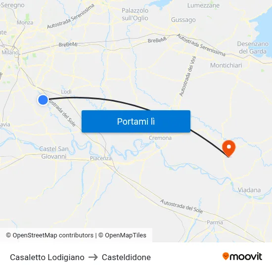 Casaletto Lodigiano to Casteldidone map
