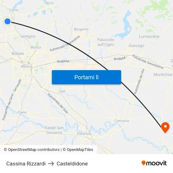 Cassina Rizzardi to Casteldidone map