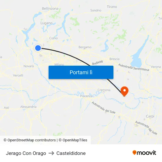 Jerago Con Orago to Casteldidone map