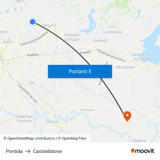 Pontida to Casteldidone map