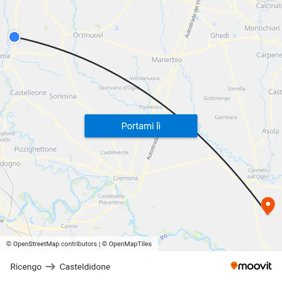 Ricengo to Casteldidone map