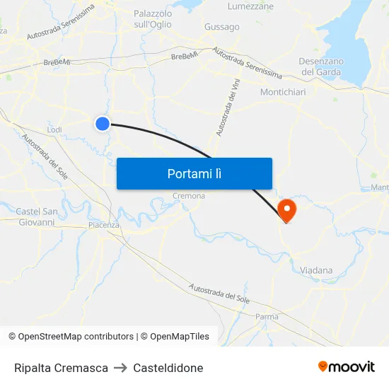 Ripalta Cremasca to Casteldidone map