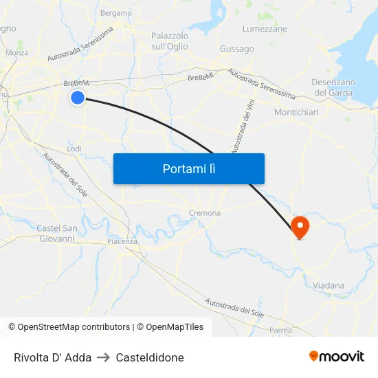 Rivolta D' Adda to Casteldidone map
