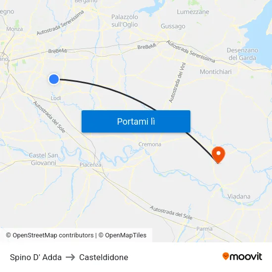 Spino D' Adda to Casteldidone map