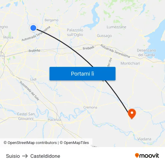Suisio to Casteldidone map