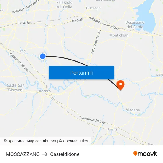 MOSCAZZANO to Casteldidone map