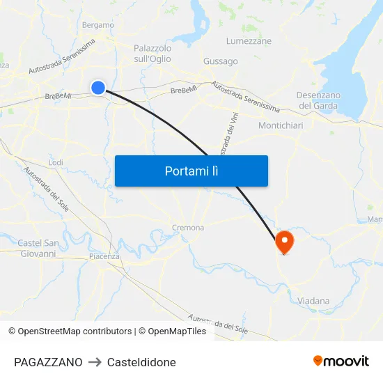 PAGAZZANO to Casteldidone map