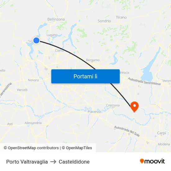 Porto Valtravaglia to Casteldidone map