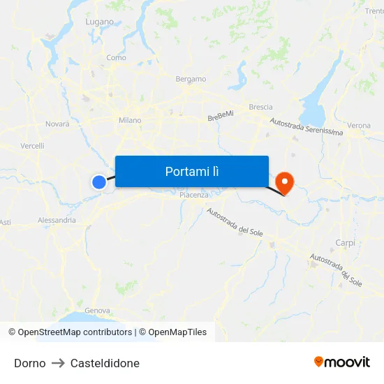 Dorno to Casteldidone map