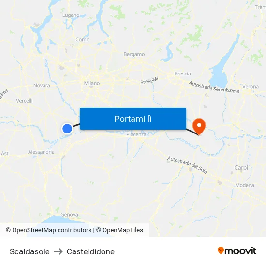 Scaldasole to Casteldidone map