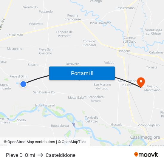 Pieve D' Olmi to Casteldidone map