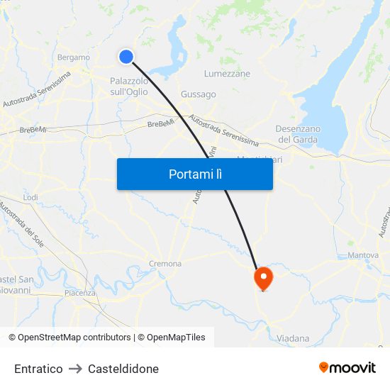 Entratico to Casteldidone map