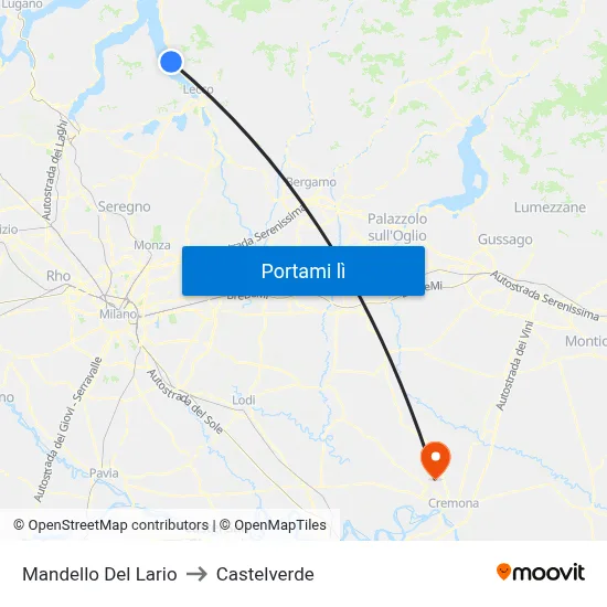 Mandello Del Lario to Castelverde map