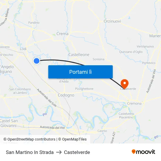 San Martino In Strada to Castelverde map