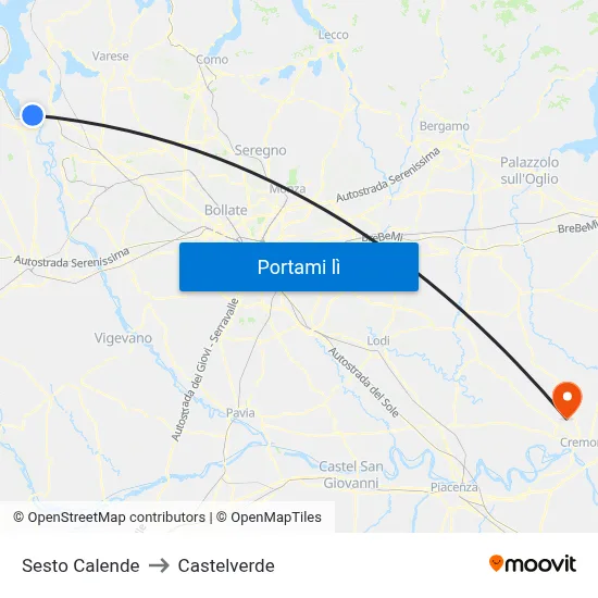 Sesto Calende to Castelverde map