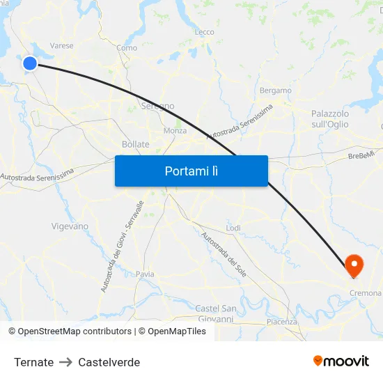 Ternate to Castelverde map