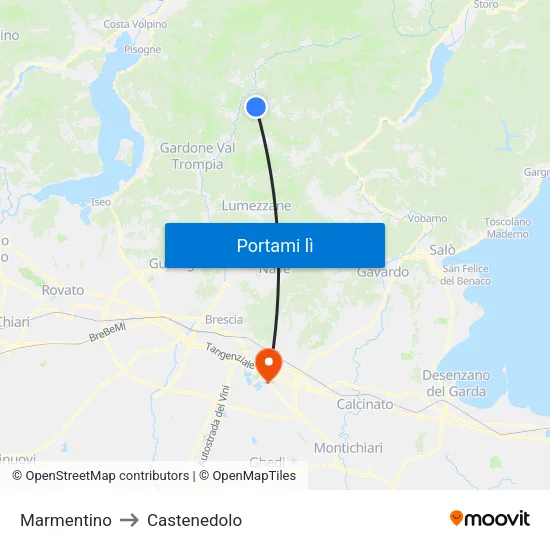 Marmentino to Castenedolo map