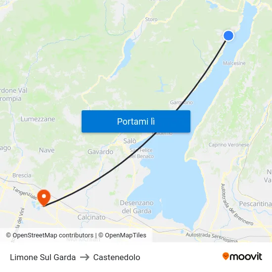 Limone Sul Garda to Castenedolo map