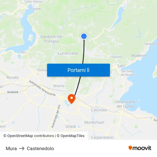 Mura to Castenedolo map