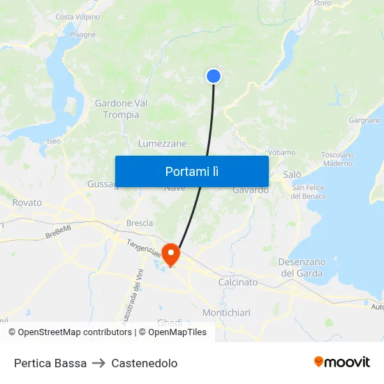 Pertica Bassa to Castenedolo map