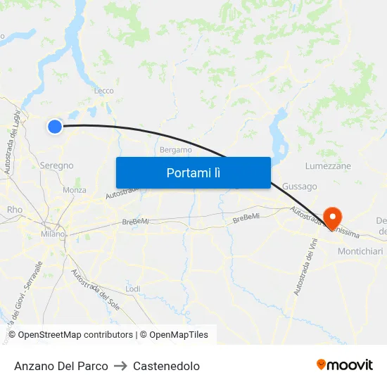 Anzano Del Parco to Castenedolo map