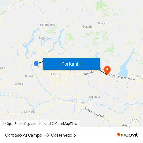 Cardano Al Campo to Castenedolo map