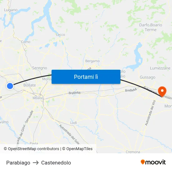 Parabiago to Castenedolo map