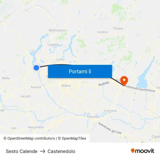 Sesto Calende to Castenedolo map
