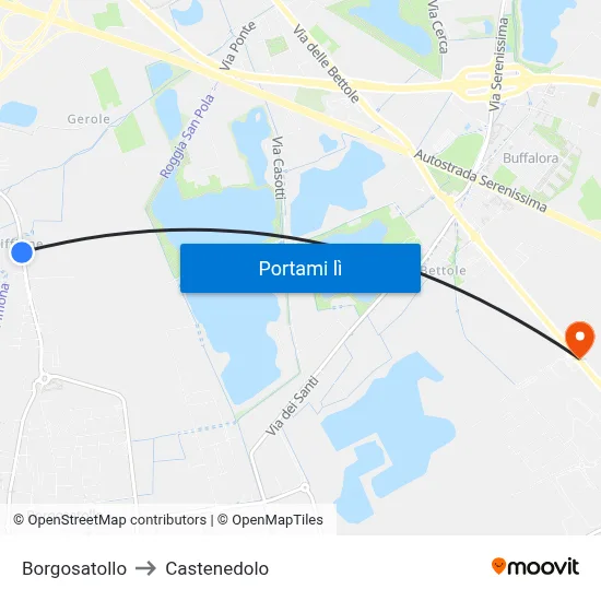 Borgosatollo to Castenedolo map