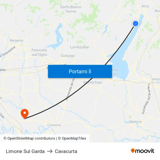 Limone Sul Garda to Cavacurta map