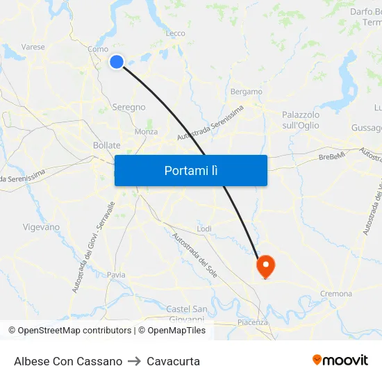 Albese Con Cassano to Cavacurta map