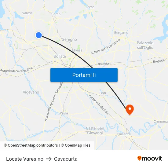 Locate Varesino to Cavacurta map