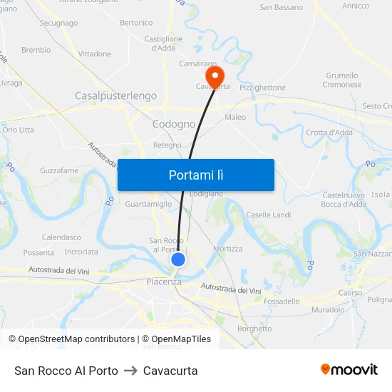 San Rocco Al Porto to Cavacurta map