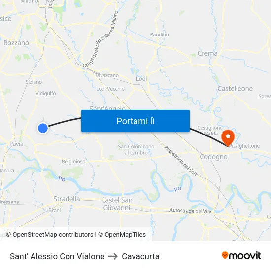 Sant' Alessio Con Vialone to Cavacurta map
